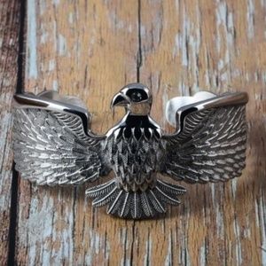 Silver Eagle Cuff Bracelet with White Zircon Eye